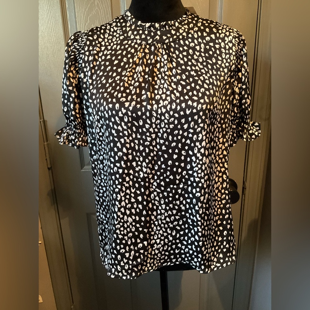 Purpose Boutique small high neck onyx Cheetah blouse